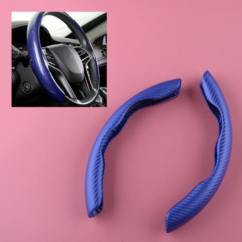 Garniture De Protection Antidérapante En Fiber De Carbone, Revêtement De Protection Pour Intérieur De Volant De Voiture Bleu, 38cm, 15 Pouces