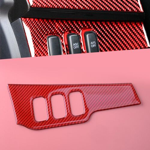 Couvercle De Panneau De Commutateur De Phare Intérieur En Fiber De Carbone Rouge Adapté À Mitsubishi Lancer 2008 2009 2010 2011 2012 2013-2015 Lhd