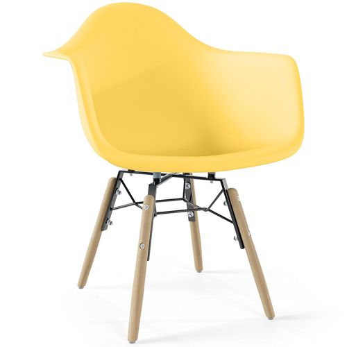 Chaise Enfant Design Scandinave - Pieds En Bois - Skandiva Jaune