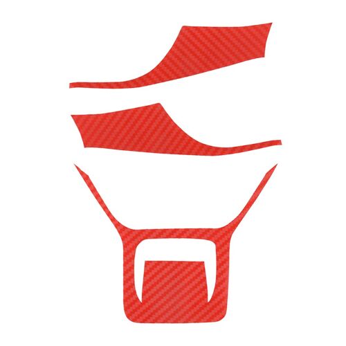 Autocollant De Couverture De Bouton De Volant En Vinyle, Style Fiber De Carbone Rouge, Pour Kia K5 2021 2022 1 Ensemble