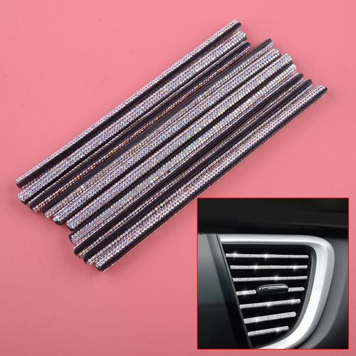 Bandes De Garniture De Ventilation De Voiture, 10 Pièces, Strass À Clipser, Décoration De Sortie D'air De Voiture Droite, Nouvelle Grille De Sortie D'air