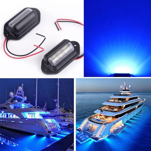 2 Pièces, Lumière De Courtoisie Led Bleue 12v-24v, Imperméable, Plaque D'immatriculation, Porte, Arrière De Pont, Pour Moto, Bateau, Voiture, Camion, Remorque
