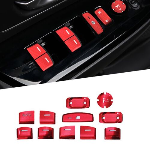 Kit De Garniture De Couvercle De Bouton De Commande De Fenêtre De Voiture, Rouge Adapté À Honda Crv Cr-V 2017 2018 2019 Sans Trou De Bouton De Chauffage