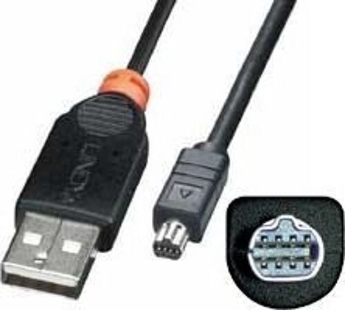 Lindy USB Digital Camera Cable - Câble USB - mini-USB à 8 broches mâle pour USB mâle - 2 m - moulé