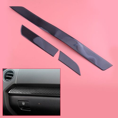 3 Pcs/Set Console De Voiture Tableau De Bord Rayure Autocollant Garniture En Fiber De Carbone Noir Pour Toyota Tundra 2014-2017 2018 Conduite À Gauche
