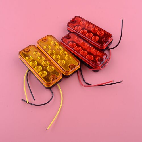 Feu De Position Latéral Universel À 8 Led Pour Voiture, Camion, Remorque, Camion, Caravane, Atv, Suv, Rouge Et Ambre, 4 Pièces