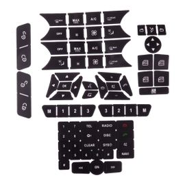 Autocollants De Réparation De Boutons De Radio, Pour Porte De Volant De Voiture A/C, Autocollants Noirs Adaptés Pour Mercedes Benz 2007 ¿ 2011 2012 2013 2014 1 Ensemble
