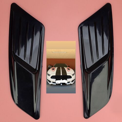 Couvercle Décoratif De Ventilation De Capot, 1 Paire, En Plastique Abs Noir, Pour Toutes Les Voitures