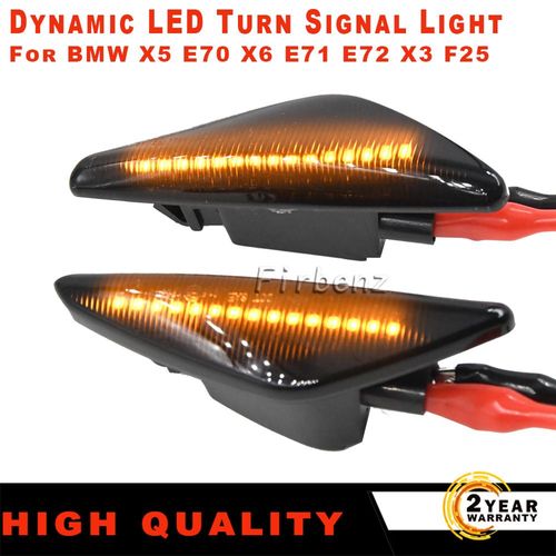 Feu De Signalisation Latéral Led Dynamique, 2 Fois, Pour Bmw X5 E70 X6 E71 E72 X3 F25, Feu Clignotant Séquentiel