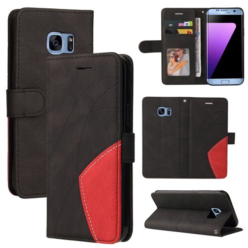 Coque Samsung Galaxy S7 Edge, Etui Pour Samsung Galaxy S7 Edge,Etui En Cuir Pu Premium Housse Pour Samsung Galaxy S7 Edge,Noir