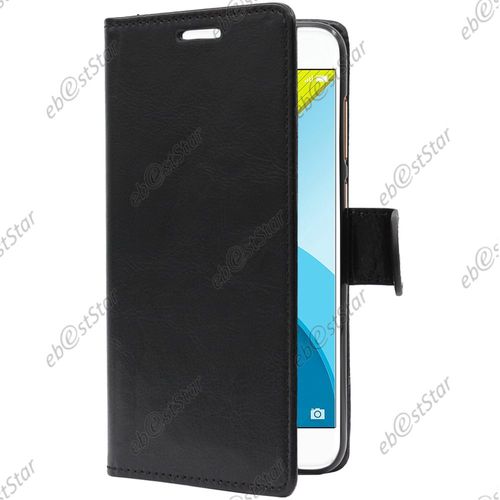 Ebeststar ® Etui Portefeuille Housse Coque Protection Folio Book Livre Pour Huawei Honor 6c Pro, Couleur Noir [Dimensions Precises De Votre Appareil : 147.9 X 73.2 X 7.7 Mm, Écran 5.2'']