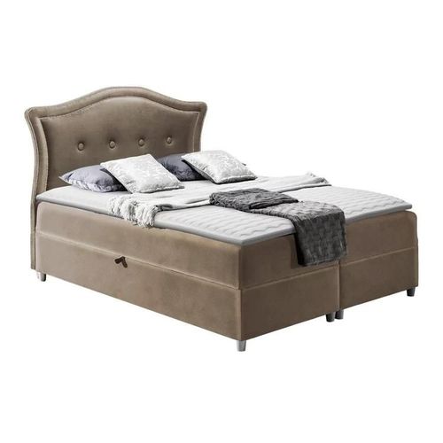 Lit Continental Baltimore 135, Double, Brun Clair, Tapisserie