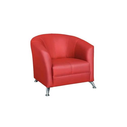 Fauteuil Providence 101, Rouge, Faux Cuir, 68x86x77cm