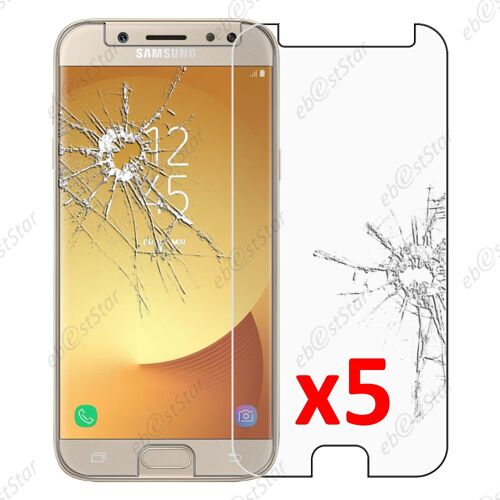 Ebeststar ® Pour Samsung Galaxy J7 2017 Sm-J730f - Lot X5 Film Protection Écran Verre Trempé Anti Casse Anti-Rayures [Note Importante Lire Description]