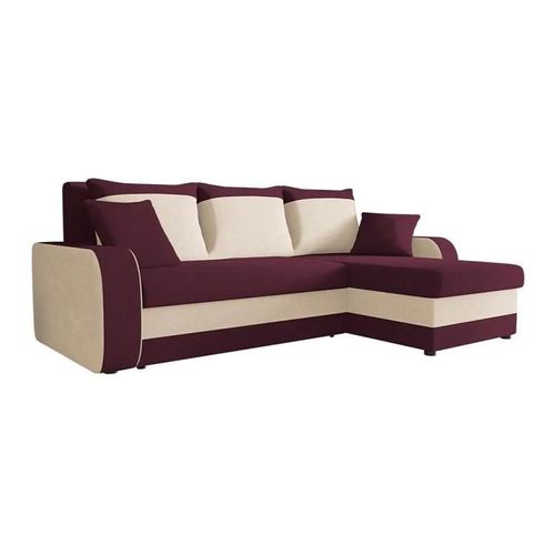 Canapé D'angle Comfivo 203, Pourpre, Fonction De Couchage
