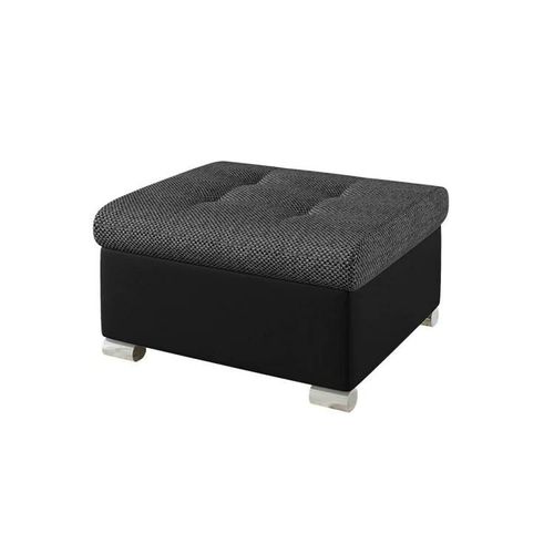 Pouf Comfivo 115, Gris, Faux Cuir + Tapisserie, 41x68x70cm