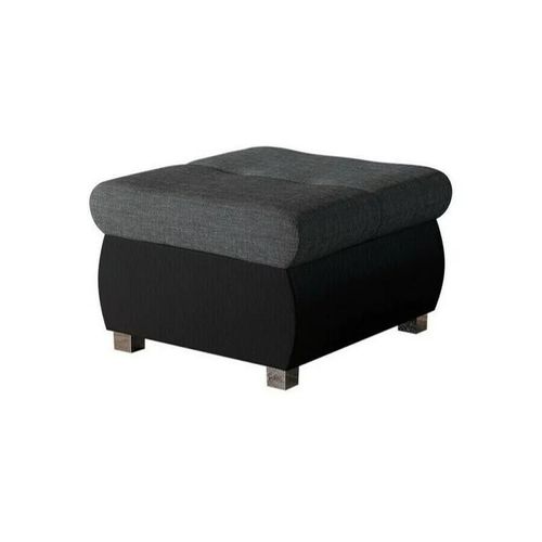 Pouf Comfivo 122, Gris, Faux Cuir + Tapisserie, 39x60x60cm