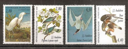 2929 À 2932 (1995) Série Arts Décoratifs J J Audubon N** (Cote 6e) (9168)