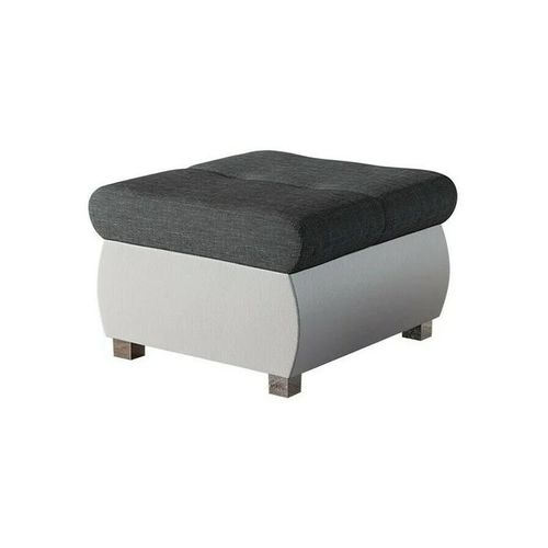 Pouf Comfivo 122, Gris, Faux Cuir + Tapisserie, 39x60x60cm