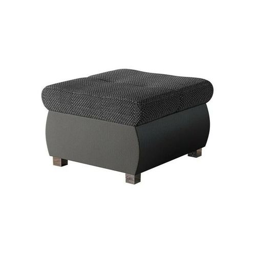 Pouf Comfivo 122, Gris, Faux Cuir + Tapisserie, 39x60x60cm