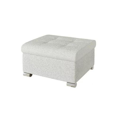 Pouf Comfivo 115, Blanc, Tapisserie, 41x68x70cm
