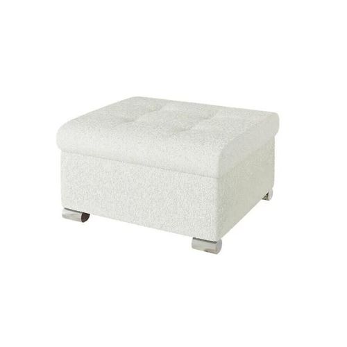 Pouf Comfivo 115, Blanc, Tapisserie, 41x68x70cm