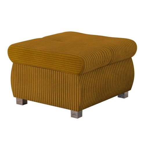 Pouf Comfivo 122, Jaune, Tapisserie, 39x60x60cm