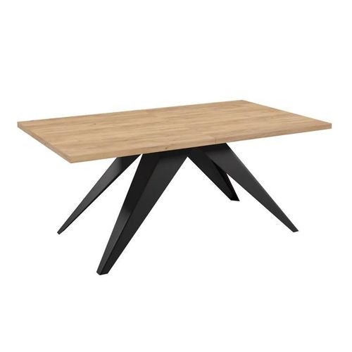 Table Oswego 113, Allongement, Stratifié, Métal, 76x80x140cm