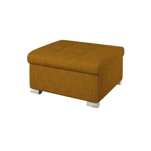 Pouf Comfivo 115, Jaune, Tapisserie, 41x68x70cm