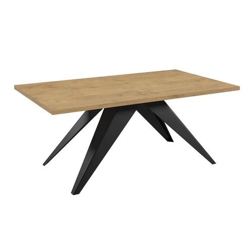 Table Oswego 113, Allongement, Stratifié, Métal, 76x80x140cm