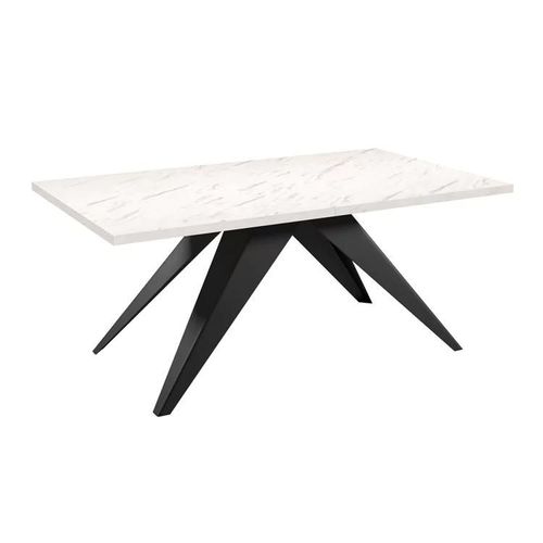 Table Oswego 113, Allongement, Stratifié, Métal, 76x80x140cm