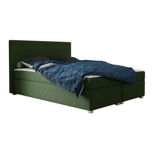 Lit Continental Memphis 137, Double, Vert, Tapisserie, 185x207x107cm