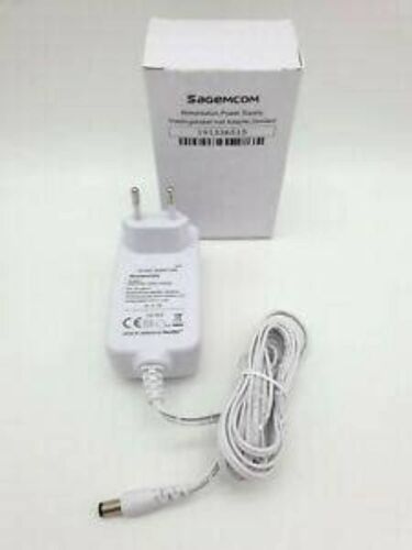 chargeur adaptateur alimentation électrique Sagemcom KSAP0201200200HEC blanc CS 50001 EN SORTIE 12V ET 2A 2000mA avec témoin de charge vert