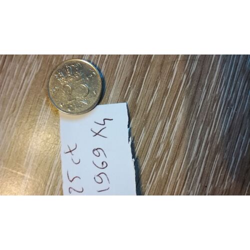 25 Cent Pays Bas 1969 X4 En L Etat Sur Les Photos