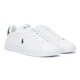 Ralph Lauren Heritage Court Ii Baskets Blanc / Vert Pour Hommes - 41