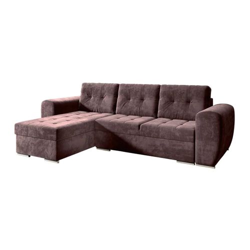 Canapé D'angle Muncie 109, Pourpre, Fonction De Couchage, 256x157x97cm