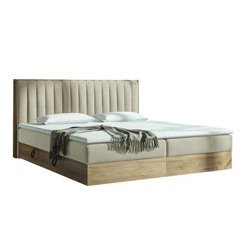 Lit Continental Comfidream 166, Double, Brun Clair, Tapisserie