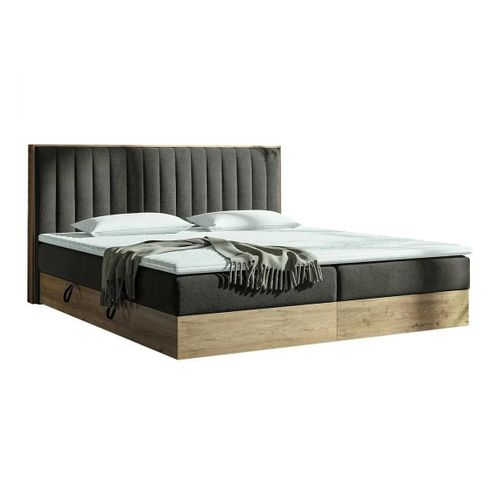 Lit Continental Comfidream 166, Double, Gris, Tapisserie