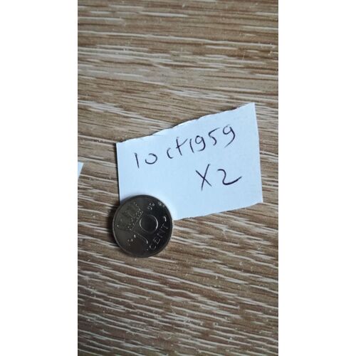 10 Cent Pays Bas 1959 X2 En L Etat Sur Les Photos
