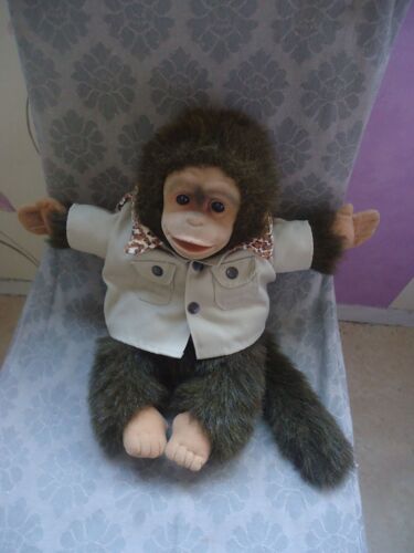 Singe En Peluche Grand Marionnette Pouet Pouet 38 Cm