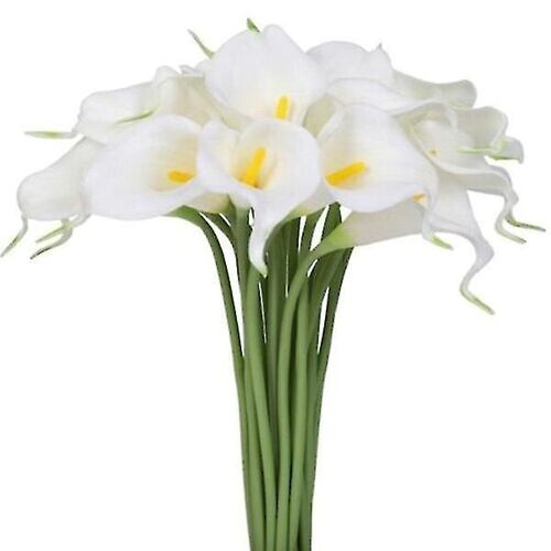 20pcs Faux Calla Silk Flowers Simulation Bouquet 12.6"" For Home Kitchen And Weddings