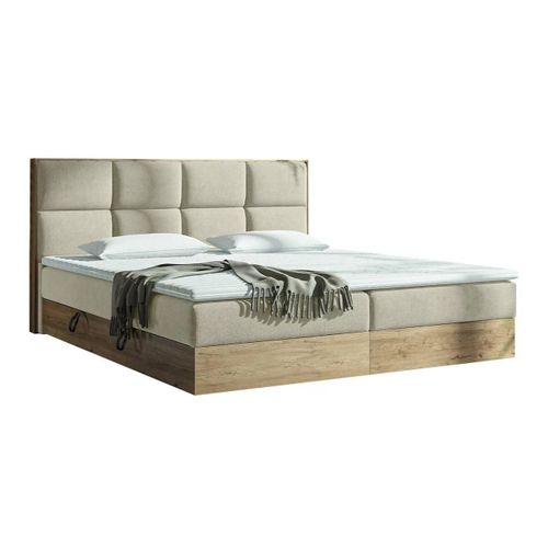 Lit Continental Comfidream 165, Double, Brun Clair, Tapisserie