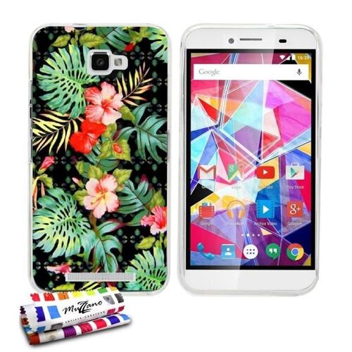 COQUE CASE ARCHOS DIAMOND PLUS HAWAI FLOWERS CONTOUR TRANSPARENT SILICONE SOUPLE (TPU)