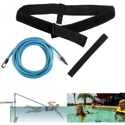 Elastique De Nage Piscine Réglable, 4m Ceinture De Natation Résistance, Elastique Natation Enfants Adultes Professionnels(Bleu)