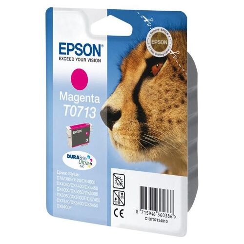 Epson T0713 - 5.5 ml - magenta - original - emballage coque avec alarme radioélectrique/ acoustique - cartouche d'encre - pour Stylus DX9400, SX115, SX210, SX215, SX218, SX415, SX515, SX610;...