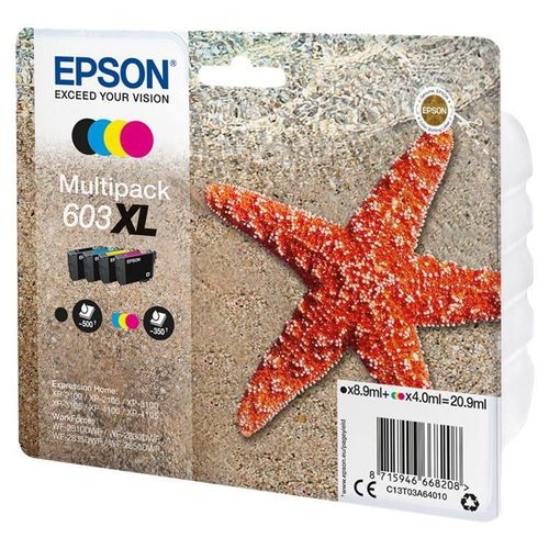 Epson Multipack 603XL (Etoile de mer) - Pack 4 cartouches d'encre haute capacité - Noir, cyan, magenta, jaune
