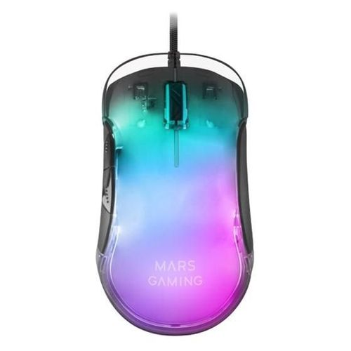 MARS GAMING MMGLOW - Souris - jeux - pour droitiers - optique - 7 boutons - filaire - USB - noir