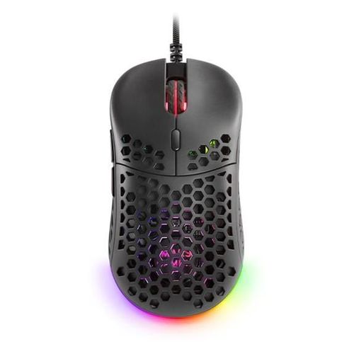 MARS GAMING MM55 - Souris - jeux - pour droitiers - optique - 7 boutons - filaire - USB - noir