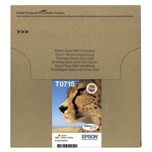 Epson T071 Easy Mail Packaging - Pack de 4 - 23.9 ml - noir, jaune, cyan, magenta - original - boîte - cartouche d'encre - pour Stylus DX9400, SX115, SX210, SX215, SX218, SX415, SX515, SX610;...