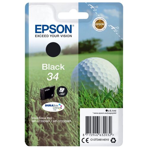 Epson 34 - 6.1 ml - noir - original - cartouche d'encre - pour WorkForce Pro WF-3720, WF-3720DWF, WF-3725DWF